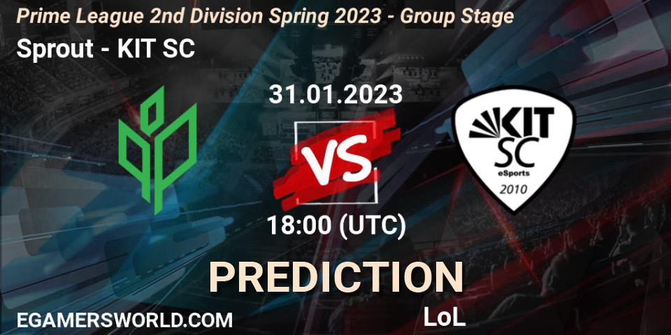 Sprout vs KIT SC: Match Prediction. 31.01.23, LoL, Prime League 2nd Division Spring 2023 - Group Stage