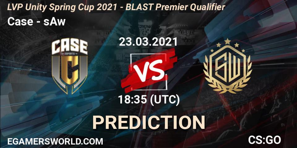 Case vs sAw: Match Prediction. 23.03.2021 at 18:35, Counter-Strike (CS2), LVP Unity Cup Spring 2021 - BLAST Premier Qualifier