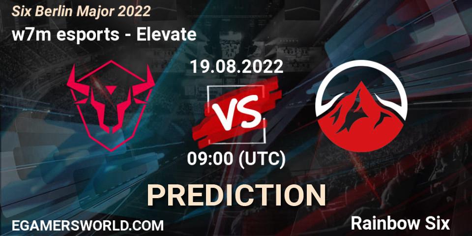 w7m esports vs Elevate: Match Prediction. 19.08.2022 at 09:00, Rainbow Six, Six Berlin Major 2022