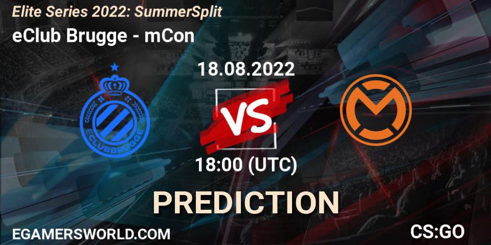 eClub Brugge vs mCon: Match Prediction. 18.08.2022 at 18:00, Counter-Strike (CS2), Elite Series 2022: Summer Split