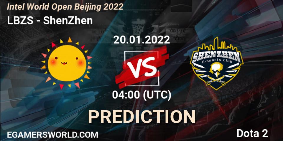 LBZS vs ShenZhen: Match Prediction. 20.01.2022 at 04:00, Dota 2, Intel World Open Beijing 2022