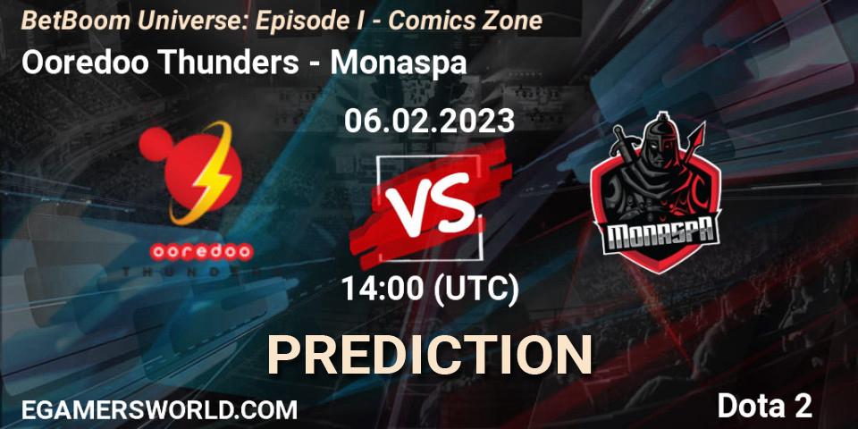 Ooredoo Thunders vs Monaspa: Match Prediction. 06.02.23, Dota 2, BetBoom Universe: Episode I - Comics Zone