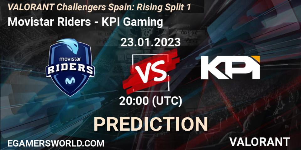 Movistar Riders vs KPI Gaming: Match Prediction. 23.01.2023 at 20:25, VALORANT, VALORANT Challengers 2023 Spain: Rising Split 1