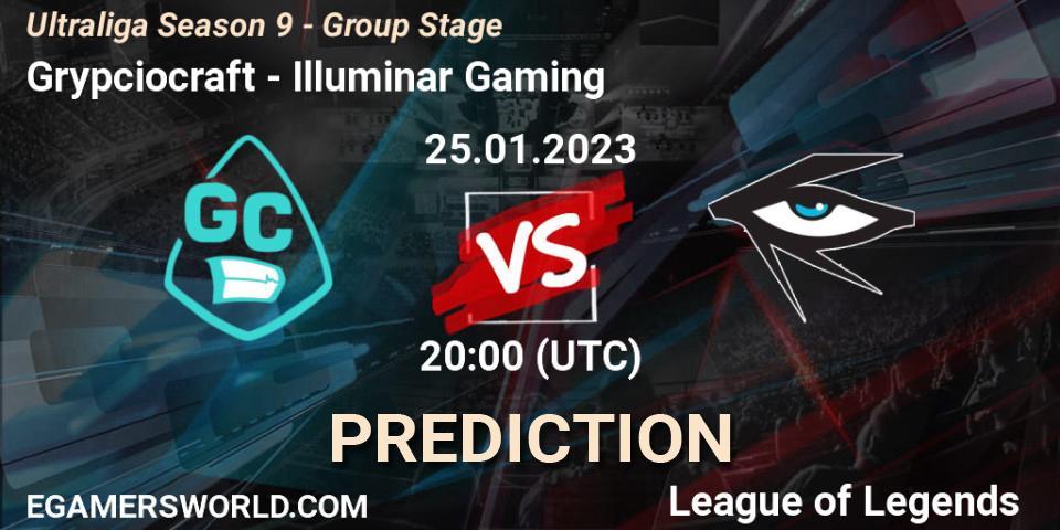 Grypciocraft vs Illuminar Gaming: Match Prediction. 25.01.2023 at 20:00, LoL, Ultraliga Season 9 - Group Stage
