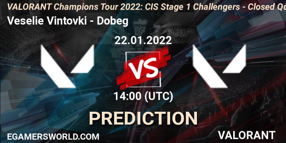 Veselie Vintovki vs Dobeg: Match Prediction. 22.01.2022 at 14:00, VALORANT, VCT 2022: CIS Stage 1 Challengers - Closed Qualifier 2