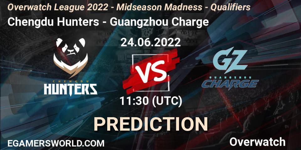 Chengdu Hunters vs Guangzhou Charge: Match Prediction. 01.07.2022 at 11:30, Overwatch, Overwatch League 2022 - Midseason Madness - Qualifiers