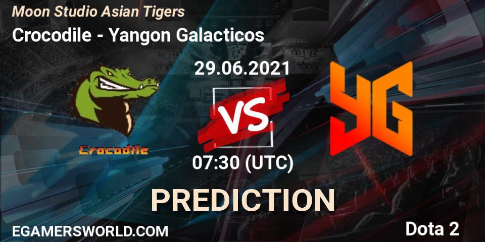 Crocodile vs Yangon Galacticos: Match Prediction. 29.06.2021 at 07:58, Dota 2, Moon Studio Asian Tigers