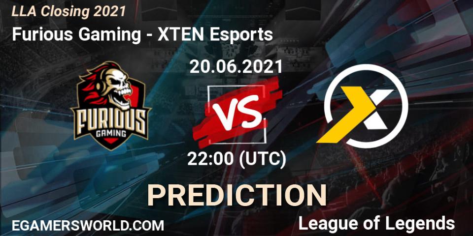 Furious Gaming vs XTEN Esports: Match Prediction. 20.06.2021 at 22:00, LoL, LLA Closing 2021