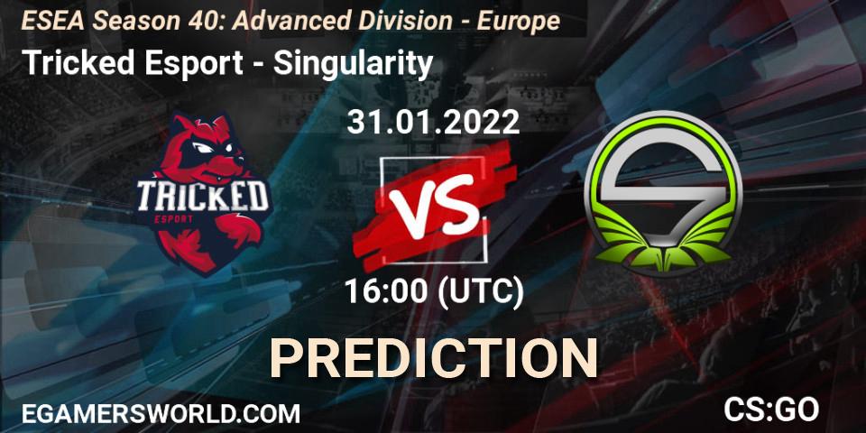 Tricked Esport vs Singularity: Match Prediction. 31.01.2022 at 16:00, Counter-Strike (CS2), ESEA Season 40: Advanced Division - Europe