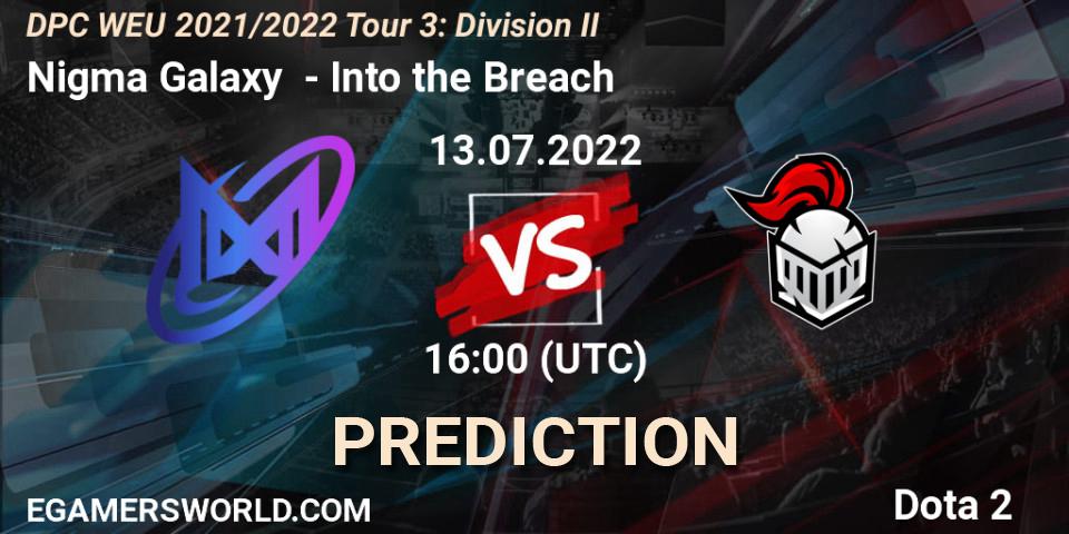 Nigma Galaxy vs Into the Breach: Match Prediction. 13.07.2022 at 15:55, Dota 2, DPC WEU 2021/2022 Tour 3: Division II