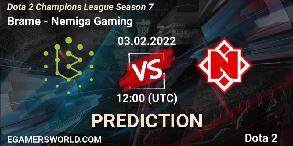 Brame vs Nemiga Gaming: Match Prediction. 03.02.2022 at 12:03, Dota 2, Dota 2 Champions League 2022 Season 7