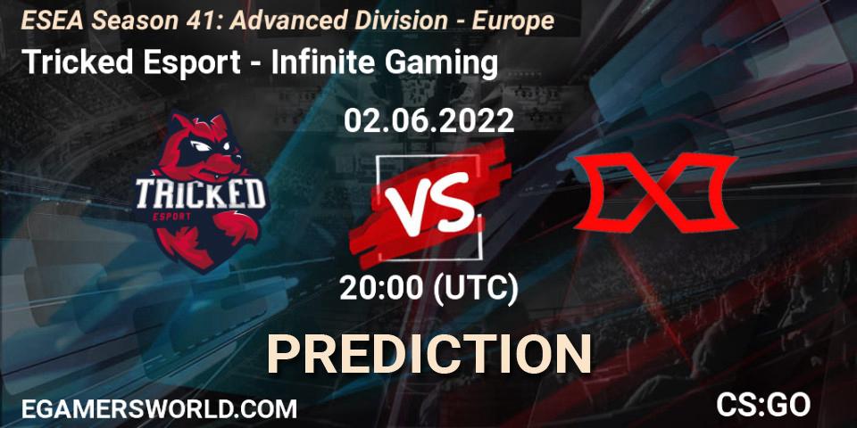 Tricked Esport vs Infinite Gaming: Match Prediction. 02.06.2022 at 20:00, Counter-Strike (CS2), ESEA Season 41: Advanced Division - Europe