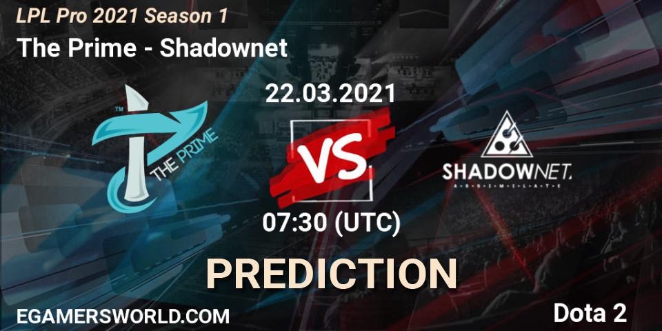 The Prime vs Shadownet: Match Prediction. 22.03.2021 at 07:38, Dota 2, LPL Pro 2021 Season 1