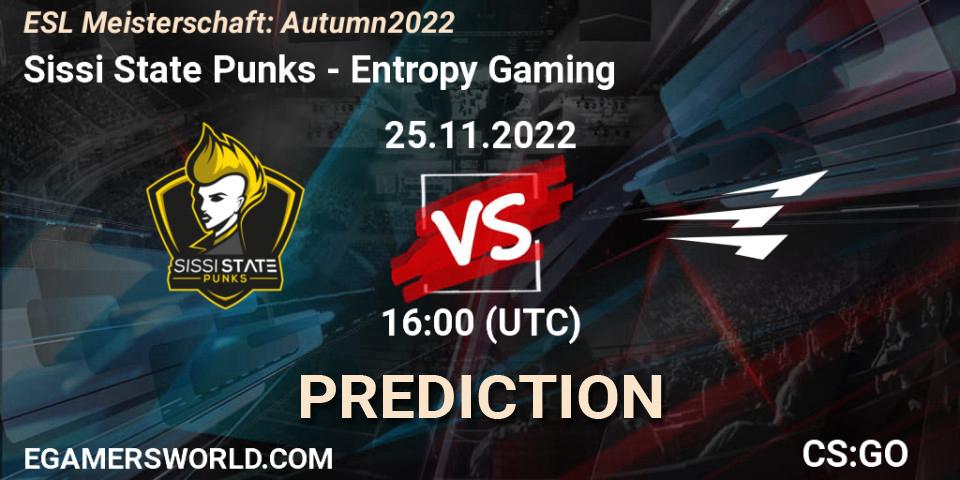 Sissi State Punks vs Entropy Gaming: Match Prediction. 25.11.2022 at 18:00, Counter-Strike (CS2), ESL Meisterschaft: Autumn 2022