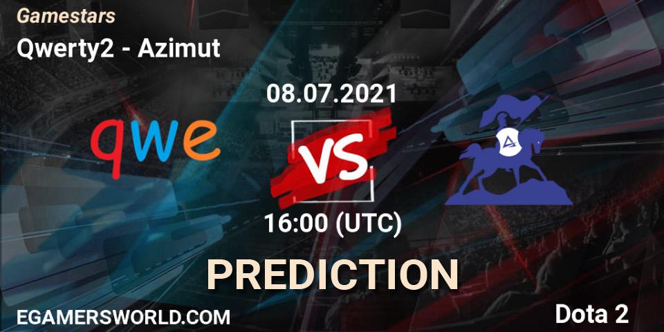 Qwerty2 vs Azimut: Match Prediction. 08.07.2021 at 15:55, Dota 2, Gamestars