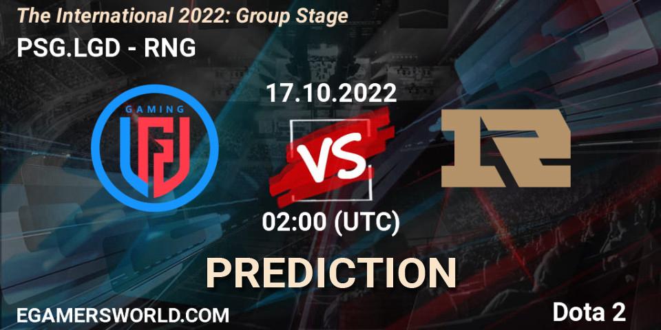 PSG.LGD vs RNG: Match Prediction. 17.10.22, Dota 2, The International 2022: Group Stage