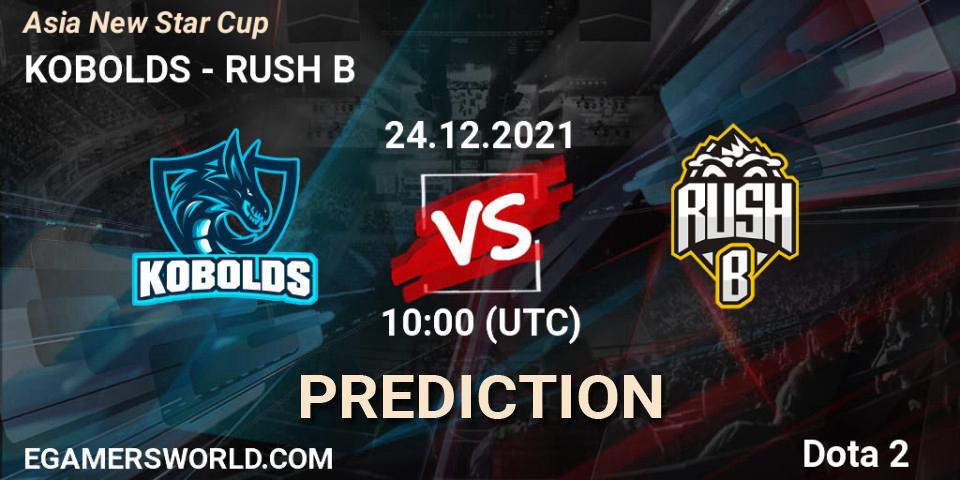 KOBOLDS vs RUSH B: Match Prediction. 24.12.2021 at 09:35, Dota 2, Asia New Star Cup