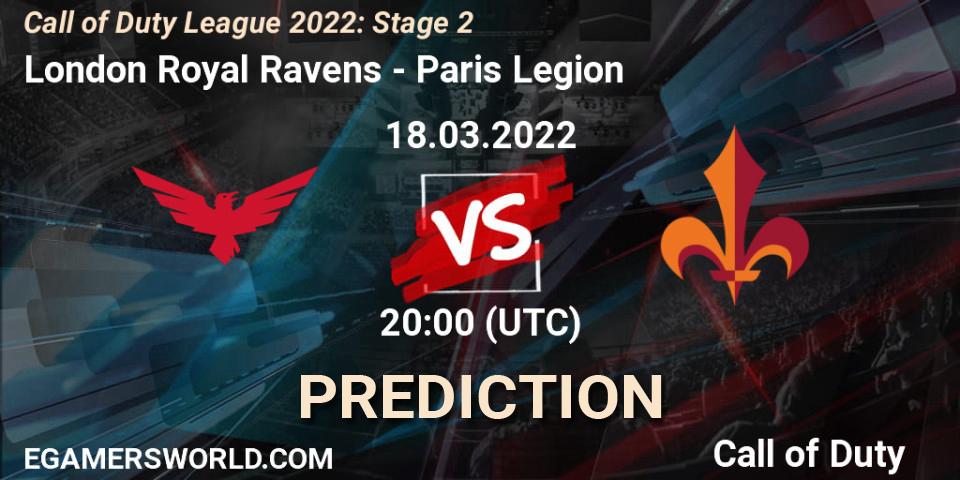 London Royal Ravens vs Paris Legion: Match Prediction. 18.03.2022 at 20:00, Call of Duty, Call of Duty League 2022: Stage 2