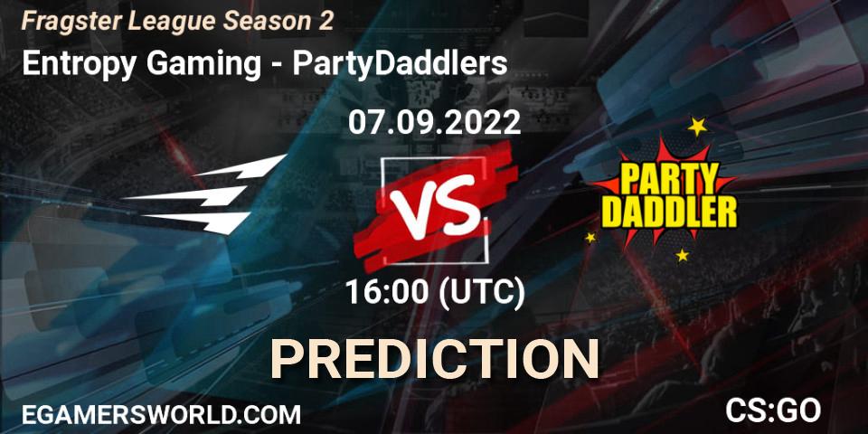 Entropy Gaming vs PartyDaddlers: Match Prediction. 25.09.2022 at 16:00, Counter-Strike (CS2), Fragster League Season 2