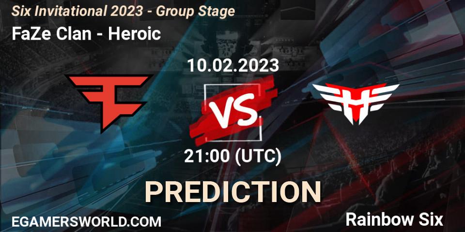 FaZe Clan vs Heroic: Match Prediction. 10.02.23, Rainbow Six, Six Invitational 2023 - Group Stage