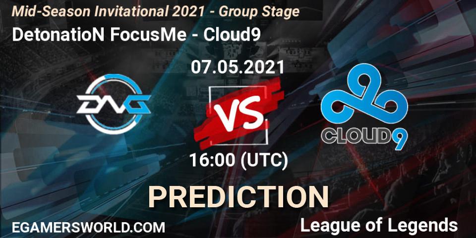 DetonatioN FocusMe vs Cloud9: Match Prediction. 07.05.2021 at 16:00, LoL, Mid-Season Invitational 2021 - Group Stage