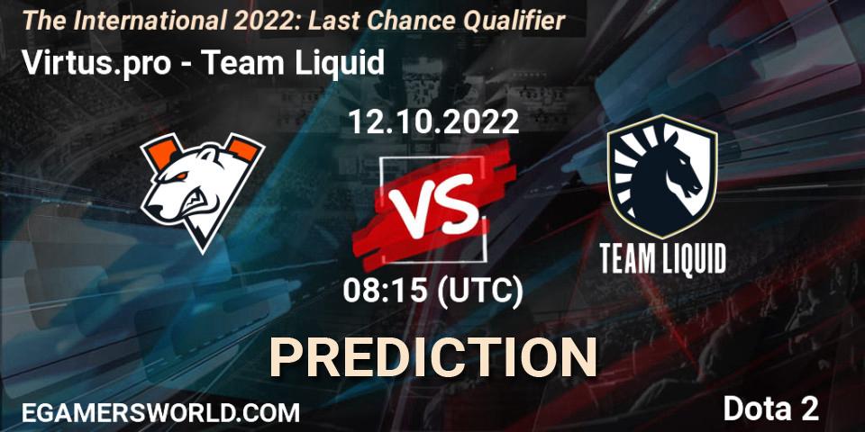Virtus.pro vs Team Liquid: Match Prediction. 12.10.22, Dota 2, The International 2022: Last Chance Qualifier