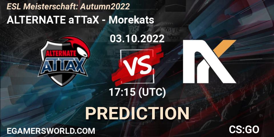 ALTERNATE aTTaX vs Morekats: Match Prediction. 03.10.2022 at 17:15, Counter-Strike (CS2), ESL Meisterschaft: Autumn 2022