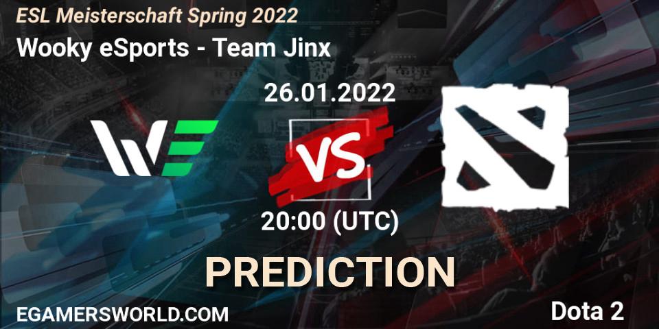 Wooky eSports vs Team Jinx: Match Prediction. 26.01.2022 at 20:00, Dota 2, ESL Meisterschaft Spring 2022