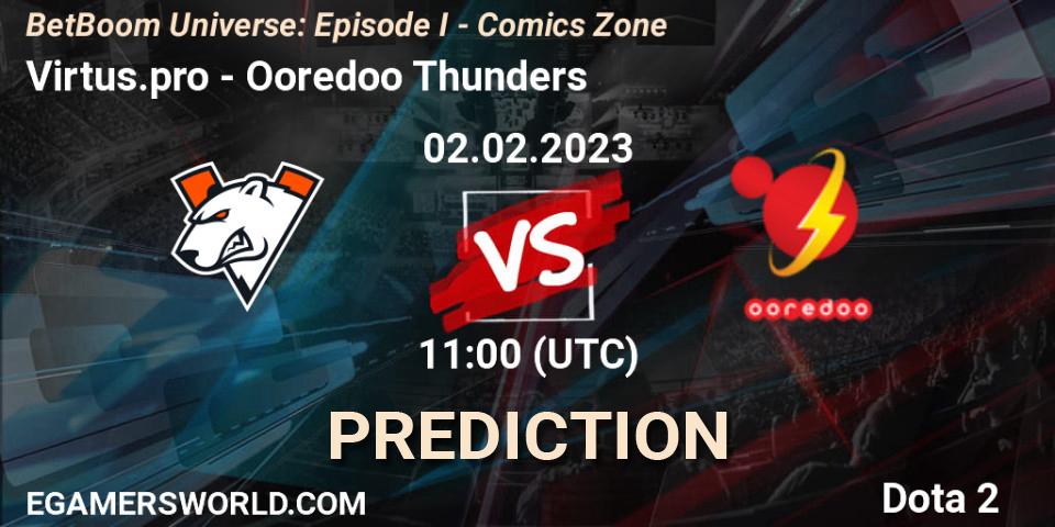 Virtus.pro vs Ooredoo Thunders: Match Prediction. 02.02.23, Dota 2, BetBoom Universe: Episode I - Comics Zone