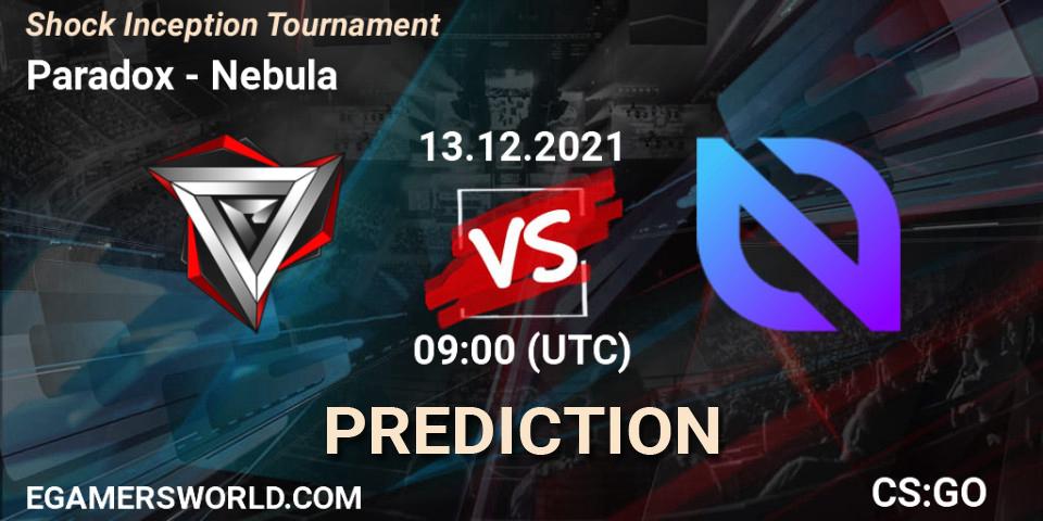 Paradox vs Nebula: Match Prediction. 13.12.2021 at 09:00, Counter-Strike (CS2), Shock Inception Tournament