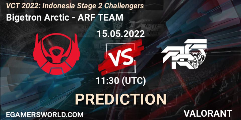 Bigetron Arctic vs ARF TEAM: Match Prediction. 15.05.2022 at 12:10, VALORANT, VCT 2022: Indonesia Stage 2 Challengers