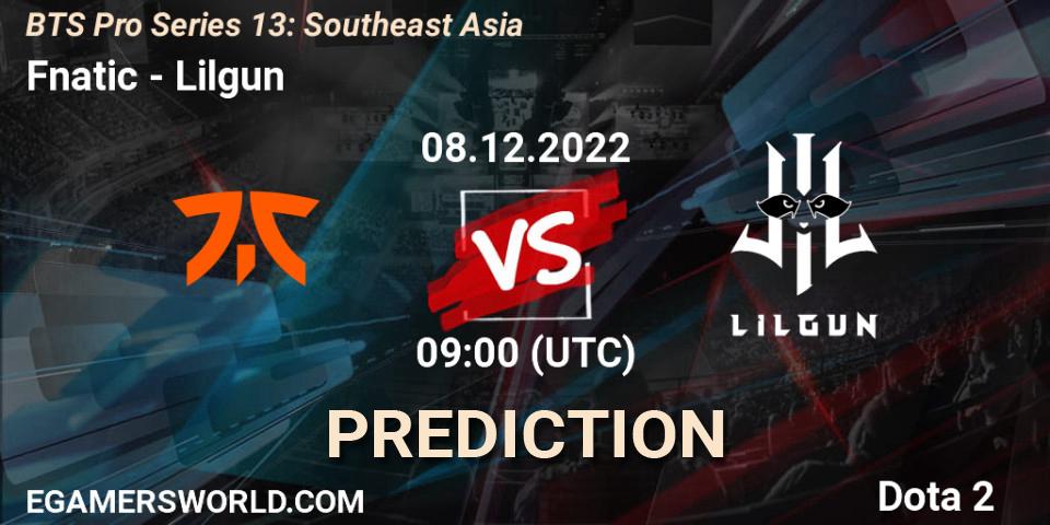Fnatic vs Lilgun: Match Prediction. 08.12.22, Dota 2, BTS Pro Series 13: Southeast Asia