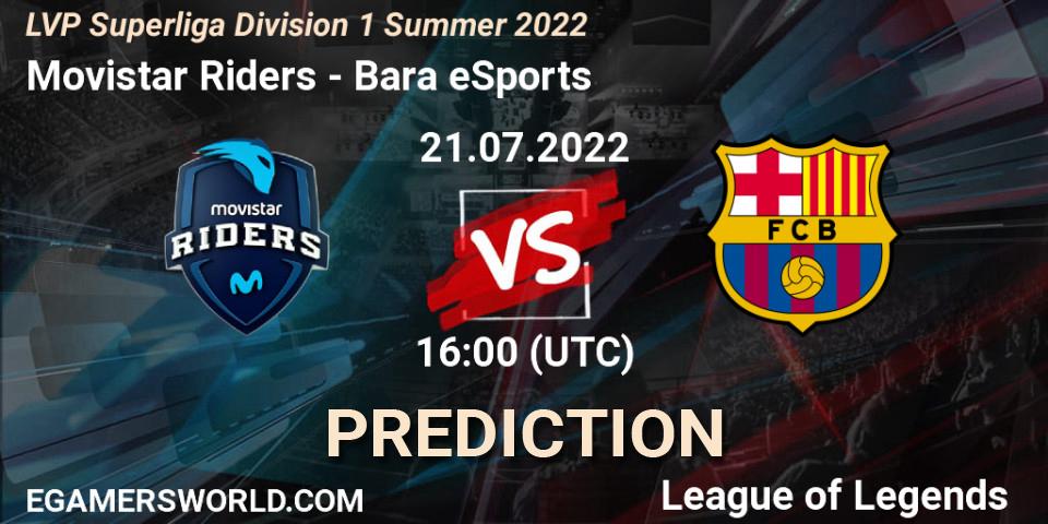 Movistar Riders vs Barça eSports: Match Prediction. 21.07.2022 at 16:00, LoL, LVP Superliga Division 1 Summer 2022