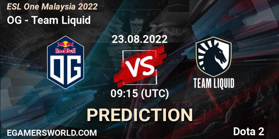 OG vs Team Liquid: Match Prediction. 23.08.22, Dota 2, ESL One Malaysia 2022