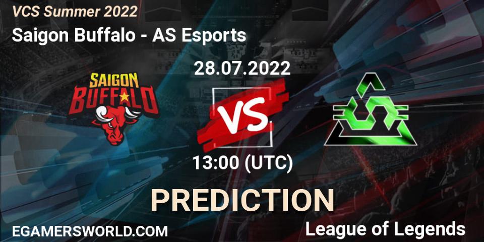 Saigon Buffalo vs AS Esports: Match Prediction. 28.07.2022 at 13:00, LoL, VCS Summer 2022