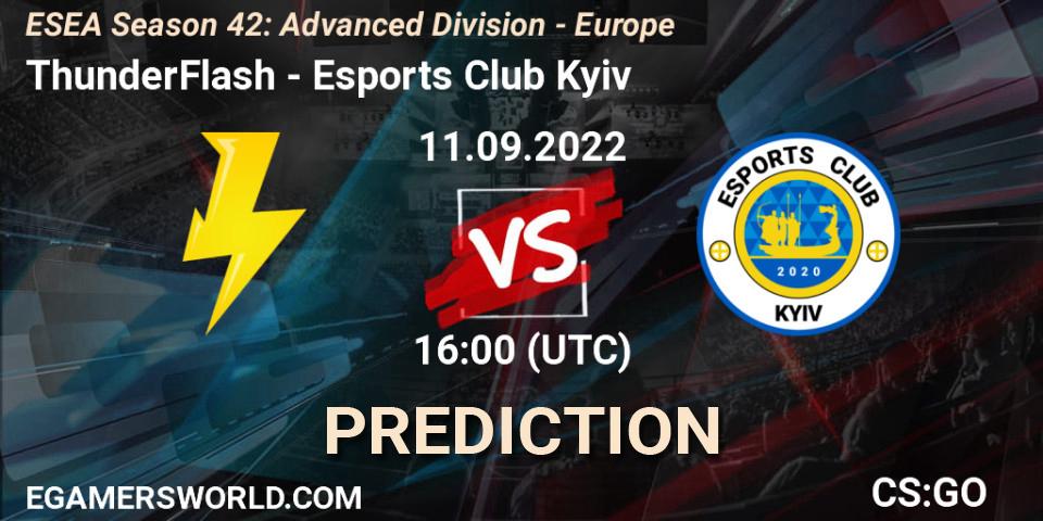 ThunderFlash vs Esports Club Kyiv: Match Prediction. 11.09.2022 at 16:00, Counter-Strike (CS2), ESEA Season 42: Advanced Division - Europe