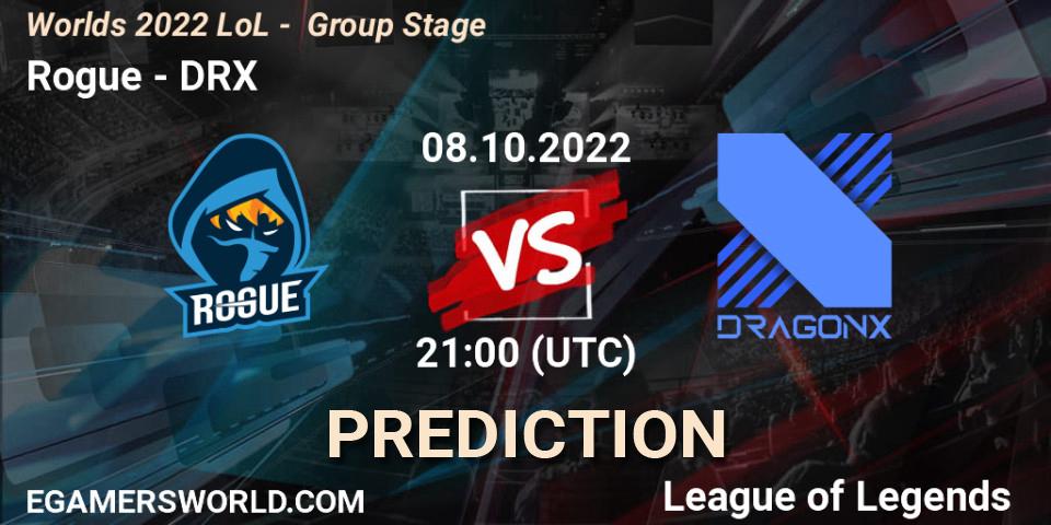 Rogue vs DRX: Match Prediction. 08.10.22, LoL, Worlds 2022 LoL - Group Stage