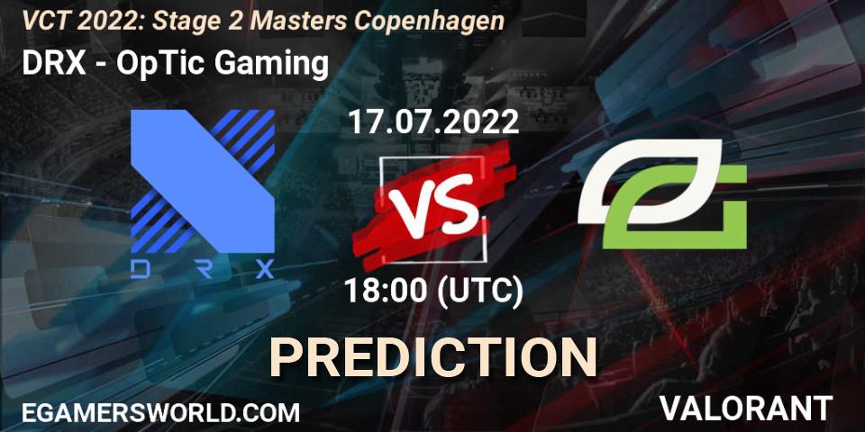 DRX vs OpTic Gaming: Match Prediction. 17.07.2022 at 18:00, VALORANT, VCT 2022: Stage 2 Masters Copenhagen