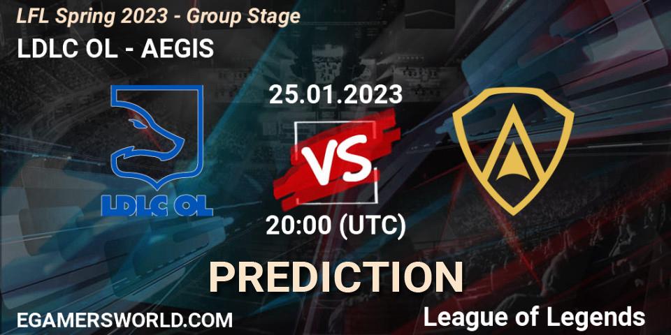 LDLC OL vs AEGIS: Match Prediction. 25.01.2023 at 20:00, LoL, LFL Spring 2023 - Group Stage