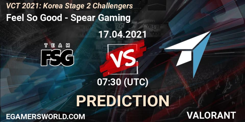 Feel So Good vs Spear Gaming: Match Prediction. 17.04.2021 at 07:30, VALORANT, VCT 2021: Korea Stage 2 Challengers