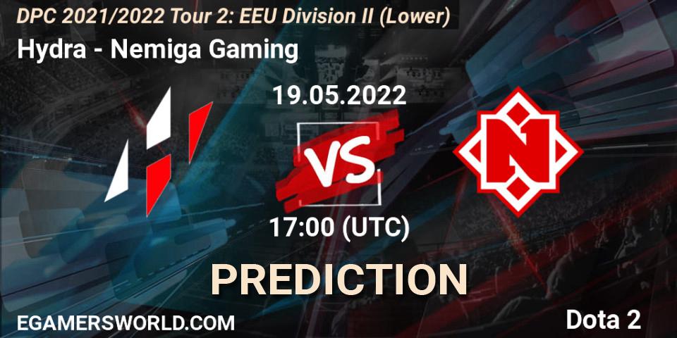 Hydra vs Nemiga Gaming: Match Prediction. 19.05.2022 at 17:36, Dota 2, DPC 2021/2022 Tour 2: EEU Division II (Lower)