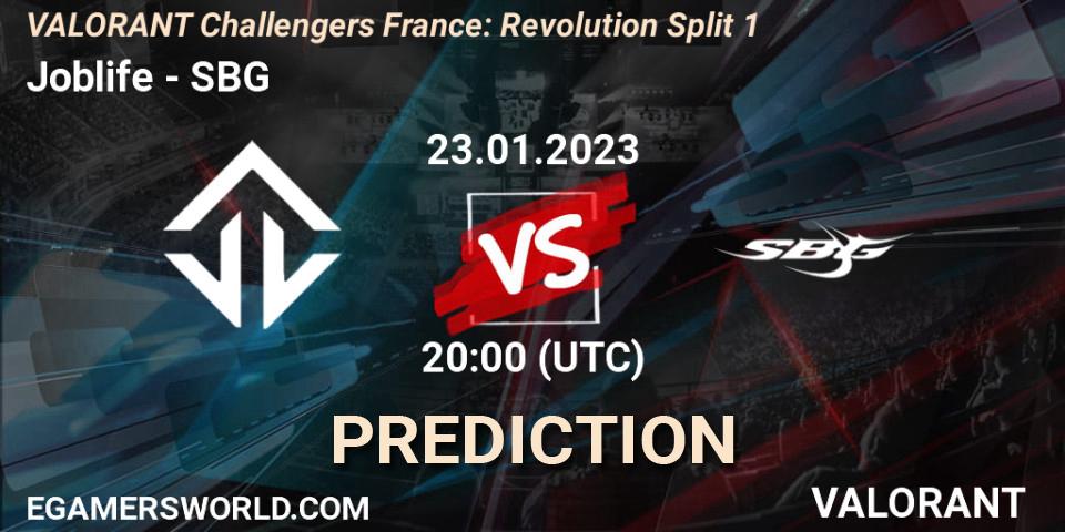 Joblife vs SBG: Match Prediction. 23.01.23, VALORANT, VALORANT Challengers 2023 France: Revolution Split 1