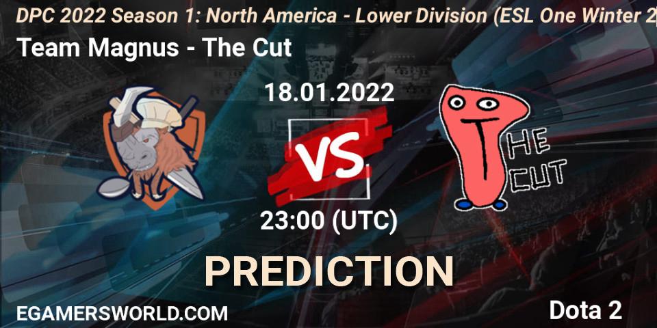Team Magnus vs The Cut: Match Prediction. 18.01.2022 at 22:55, Dota 2, DPC 2022 Season 1: North America - Lower Division (ESL One Winter 2021)