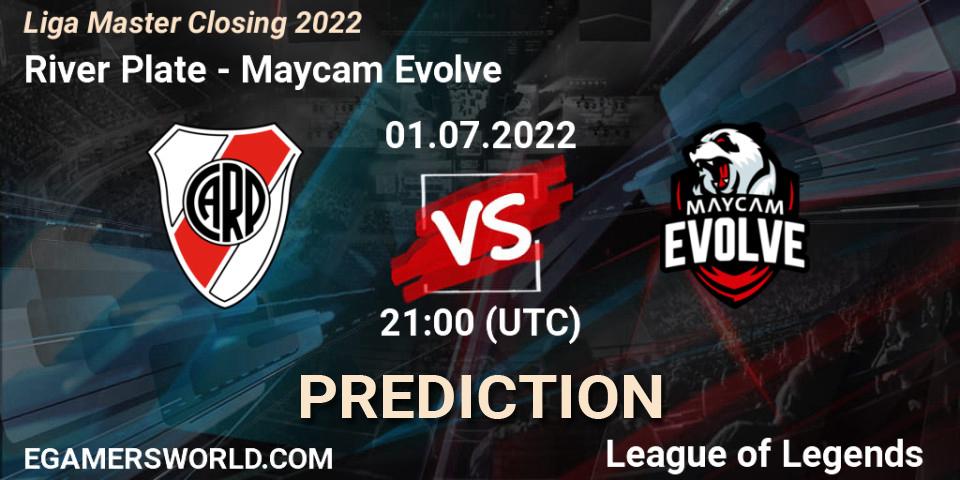 River Plate vs Maycam Evolve: Match Prediction. 01.07.2022 at 21:00, LoL, Liga Master Closing 2022