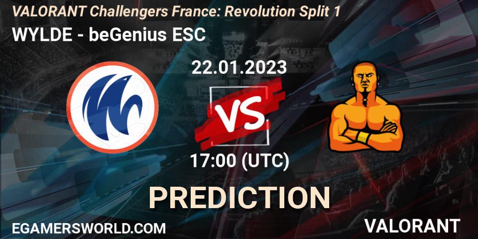 WYLDE vs beGenius ESC: Match Prediction. 22.01.23, VALORANT, VALORANT Challengers 2023 France: Revolution Split 1
