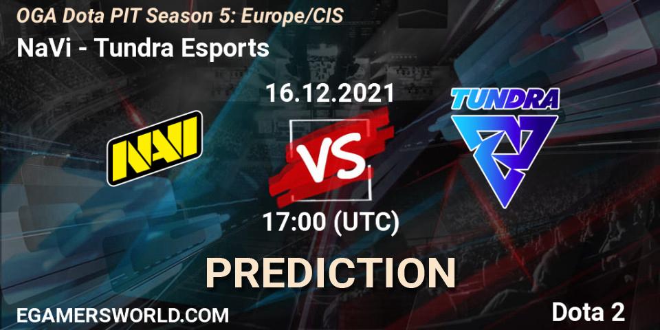 NaVi vs Tundra Esports: Match Prediction. 16.12.2021 at 17:49, Dota 2, OGA Dota PIT Season 5: Europe/CIS