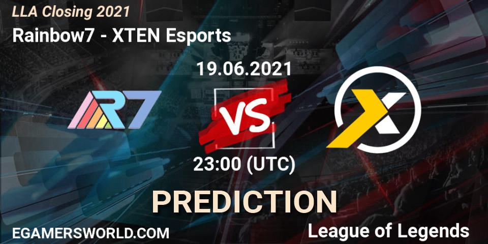 Rainbow7 vs XTEN Esports: Match Prediction. 19.06.21, LoL, LLA Closing 2021