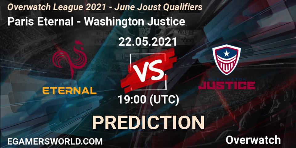 Paris Eternal vs Washington Justice: Match Prediction. 22.05.2021 at 19:00, Overwatch, Overwatch League 2021 - June Joust Qualifiers