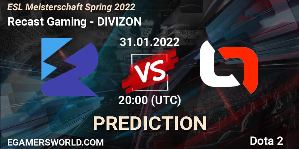 Recast Gaming vs DIVIZON: Match Prediction. 31.01.2022 at 20:15, Dota 2, ESL Meisterschaft Spring 2022