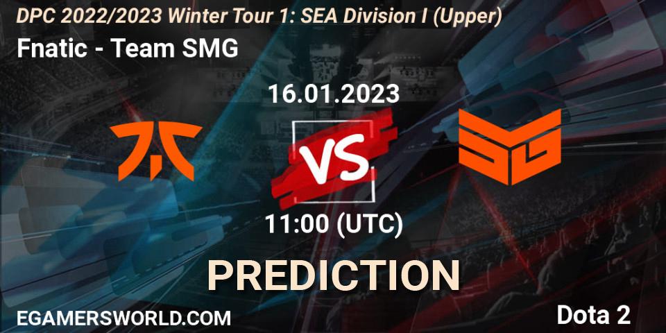 Fnatic vs Team SMG: Match Prediction. 16.01.23, Dota 2, DPC 2022/2023 Winter Tour 1: SEA Division I (Upper)
